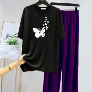 Comfortable Women's Printed Cotton Jersey Night Suit - 2 Pcs