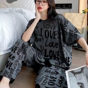 Stylish Printed Cotton Jersey Night Suit - 2 Pcs Set for Ultimate Comfort