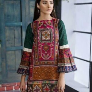 1 Pc Women's Unstitched Swiss Lawn Printed Shirt