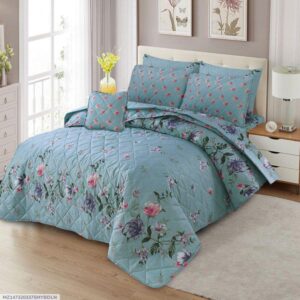 7 Pcs Cotton Salonica Printed Comforter Set