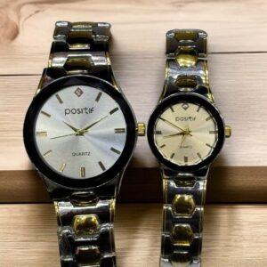 Chic Rose Gold Unisex Couple Watches - 2 Pcs Quartz Water Resistant Timepieces