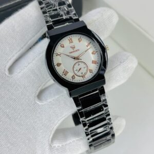 Men's Black Stainless Steel Chain Watch - Quartz Movement, Water Resistant - 1 Pc