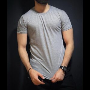 Premium Men's Grey Jersey T-Shirt - Round Neck, Plain Design