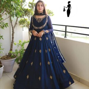 3 Pcs Women's Stitched Embroidered Maxi Suit