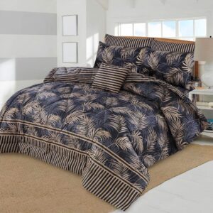 7 Pcs Cotton Salonica Printed Comforter Set