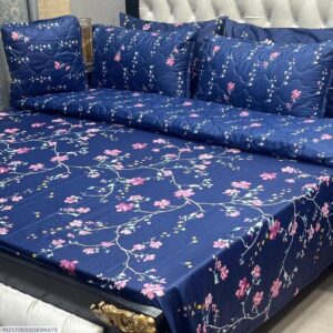 7 Pcs Cotton Salonica Printed Comforter Set