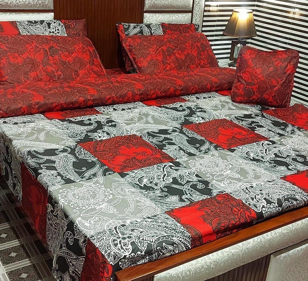 7 Pcs Cotton Salonica Printed Comforter Set