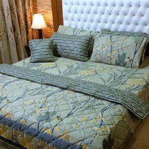 7 Pcs Cotton Salonica Printed Comforter Set