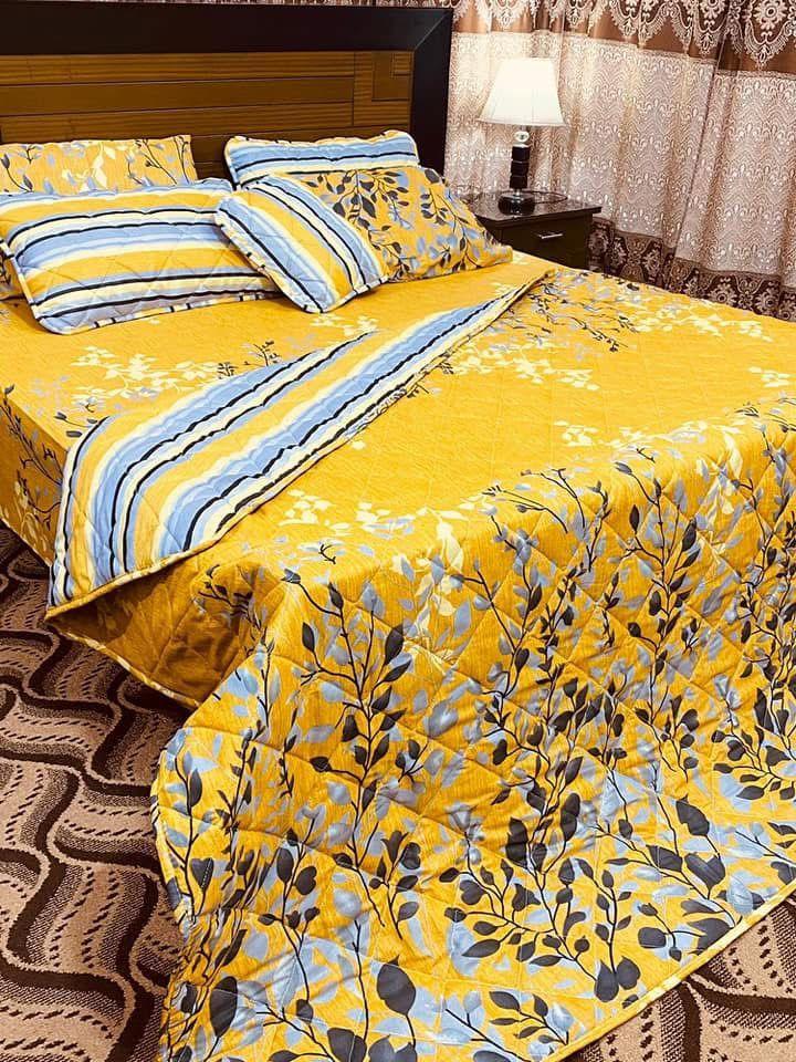 7 Pcs Cotton Salonica Printed Comforter Set