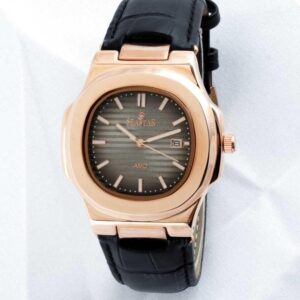 Men's Leather Square Watch with Quartz Movement - 1 Pc Chronograph, Water Resistant