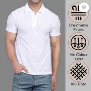 Men's Cotton Plain Polo T-Shirt - 1 Pc Round Neck