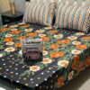 Vibrant Printed Double Bedsheet Set - 3 Pcs Cotton Mix Bedding