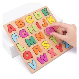Colorful Wooden Capital ABC Puzzles - Educational Toy for Kid