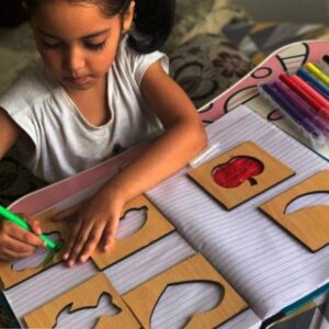 88 Pcs Wooden Stencils For Kids Learning And Playing