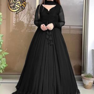 3 Pcs Women's Stitched Chiffon Embroidered Maxi Suit