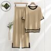 2 Pcs Women's Stitched Plain Night Suit